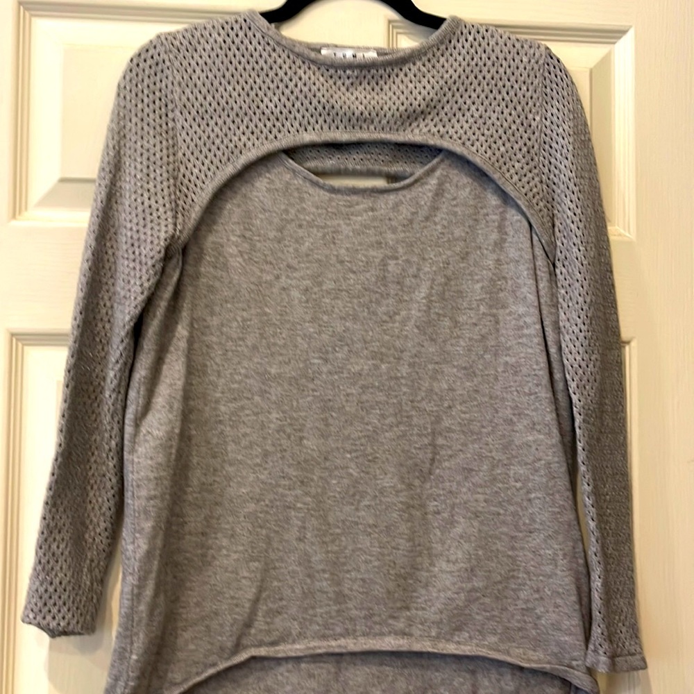 Thml gray cutout sweater
